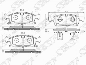 1 869 р. Колодки тормозные SAT (передние)  Jeep Grand Cherokee  WK2 (2013-2018) 1-ый рестайлинг  с доставкой в г. Екатеринбург. Увеличить фотографию 1