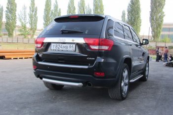 7 749 р. Защита заднего бампера из трубы d76 Slitkoff (короткая)  Jeep Grand Cherokee  WK2 (2010-2013) дорестайлинг (Цвет: серебристый)  с доставкой в г. Екатеринбург. Увеличить фотографию 4