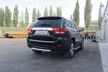 7 749 р. Защита заднего бампера из трубы d76 Slitkoff (короткая)  Jeep Grand Cherokee  WK2 (2010-2013) дорестайлинг (Цвет: серебристый)  с доставкой в г. Екатеринбург. Увеличить фотографию 5