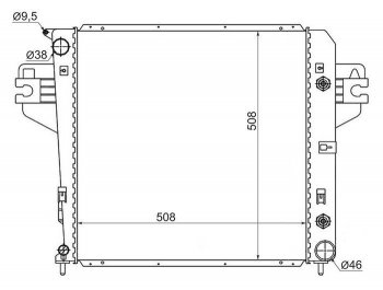 Радиатор двигателя SAT (пластинчатый, 3.7, МКПП/АКПП) Jeep Liberty KJ дорестайлинг (2001-2004)