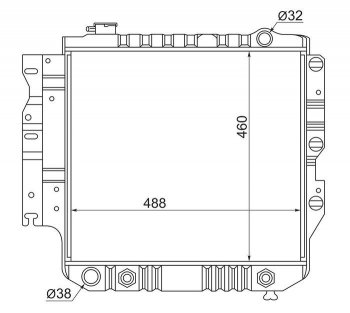 Радиатор двигателя SAT (пластинчатый, 2.5/4.0, МКПП/АКПП) Jeep (Джип) Wrangler (Вранглер)  TJ (1996-2007) TJ
