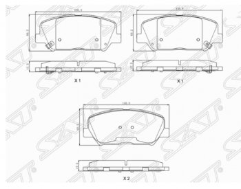 Комплект передних тормозных колодок SAT KIA Ceed 2 JD дорестайлинг, хэтчбэк (2012-2015)