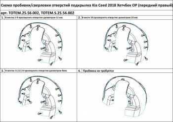 4 599 р. Правый подкрылок передний TOTEM (с шумоизоляцией) KIA Ceed 3 CD универсал (2018-2024)  с доставкой в г. Екатеринбург. Увеличить фотографию 2