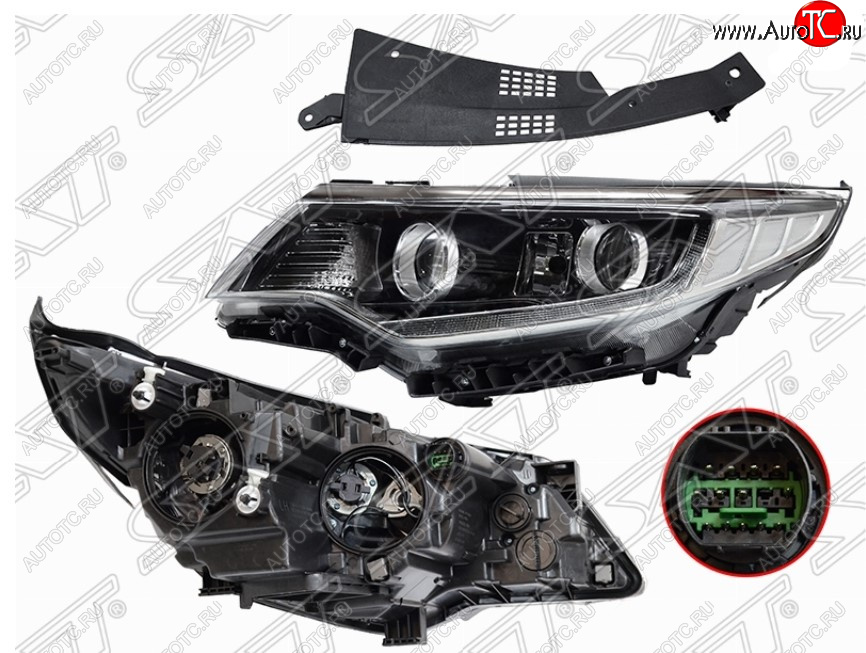 17 899 р. Левая передняя фара SAT KIA Optima 4 JF дорестайлинг седан (2016-2018) (Галоген, LED, комплектация GT)  с доставкой в г. Екатеринбург