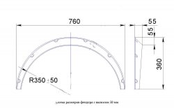 Универсальные фендера на колёсные арки RA (вынос 50 мм, комплект) Mazda Millenia (1992-2003)