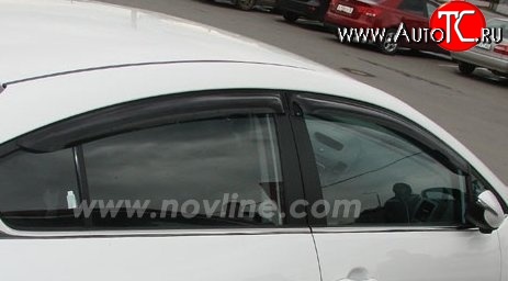 593 р. Комплект дефлекторов окон (ветровиков) 4 шт. Novline KIA Cerato 2 TD седан (2008-2013)  с доставкой в г. Екатеринбург