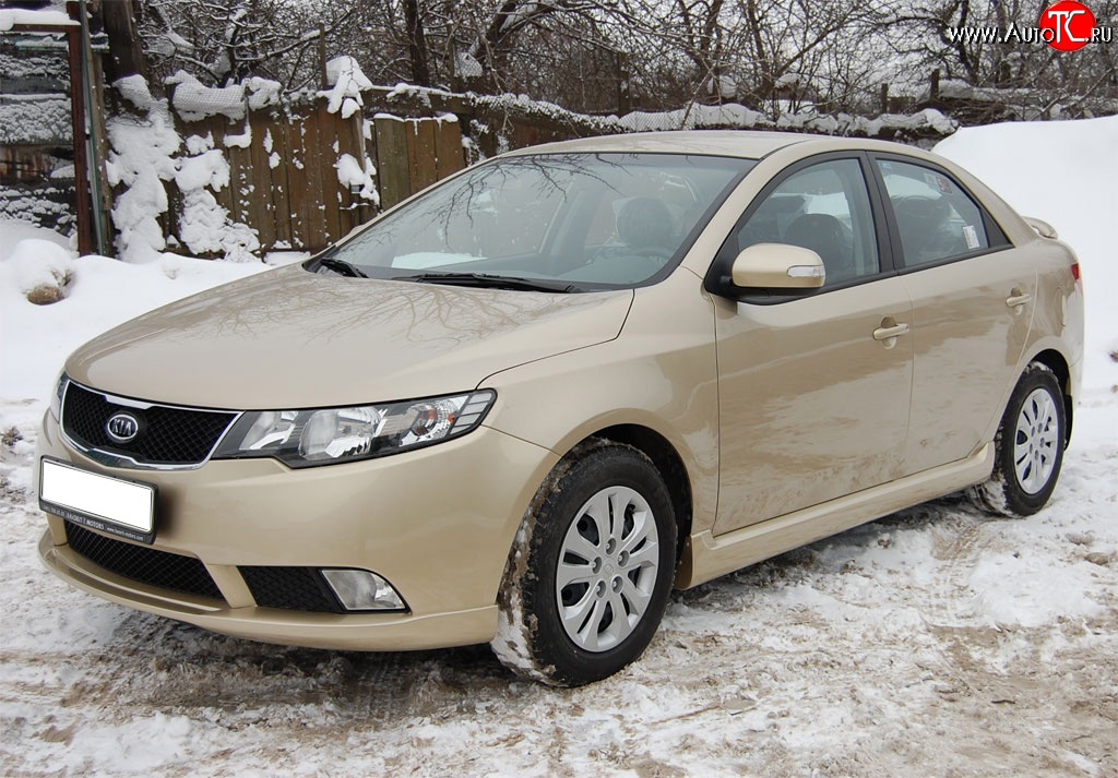 4 599 р. Накладка на передний бампер GT Dynamics KIA Cerato 2 TD седан (2008-2013) (Неокрашенная)  с доставкой в г. Екатеринбург