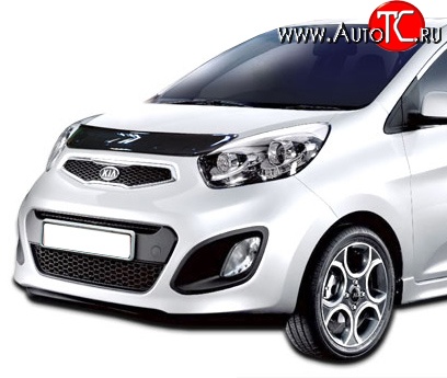 529 р. Дефлектор капота NovLine KIA Picanto 2 TA хэтчбэк 3 дв. дорестайлинг (2011-2015)  с доставкой в г. Екатеринбург