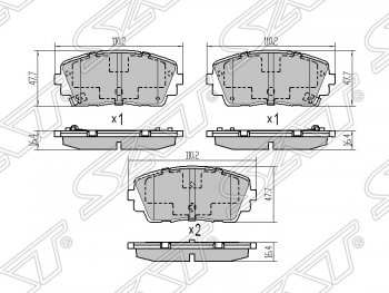 1 019 р. Колодки тормозные SAT (передние)  KIA Picanto ( 2 TA хэтчбэк 5 дв.,  2 TA хэтчбэк 3 дв.) (2011-2015) дорестайлинг, дорестайлинг  с доставкой в г. Екатеринбург. Увеличить фотографию 1