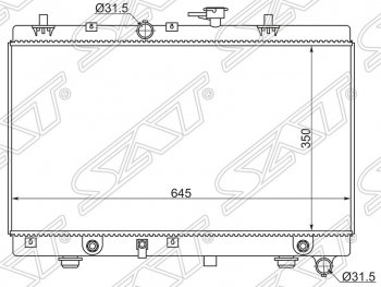 Радиатор двигателя SAT (трубчатый, 1.3/1.5, АКПП) KIA (КИА) Rio (Рио)  1 DC (2000-2005) 1 DC дорестайлинг седан, рестайлинг седан, рестайлинг универсал