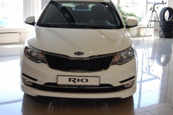 6 699 р. Накладка переднего бампера LitCompany KIA Rio 3 QB рестайлинг седан (2015-2017) (Неокрашенная)  с доставкой в г. Екатеринбург. Увеличить фотографию 3