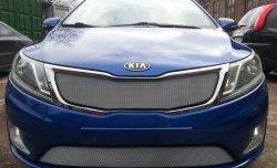 1 539 р. Нижняя сетка на бампер Russtal (хром) KIA Rio 3 QB дорестайлингхэтчбек5дв. (2011-2015)  с доставкой в г. Екатеринбург. Увеличить фотографию 2