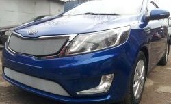 Нижняя сетка на бампер Russtal (хром) KIA Rio 3 QB дорестайлингхэтчбек5дв. (2011-2015)