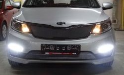 1 599 р. Сетка в решетку радиатора Russtal KIA Rio 3 QB рестайлингхэтчбек5дв. (2015-2017) (хром)  с доставкой в г. Екатеринбург. Увеличить фотографию 2