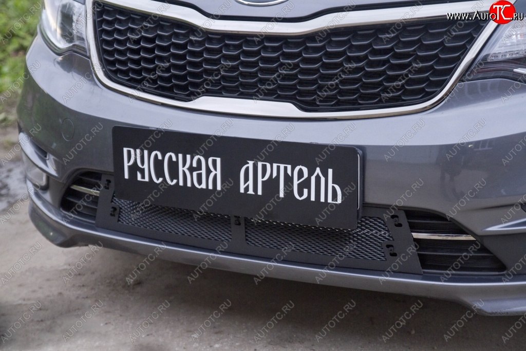 1 649 р. Защитная сетка решетки переднего бампера РА KIA Rio 3 QB рестайлинг седан (2015-2017)  с доставкой в г. Екатеринбург