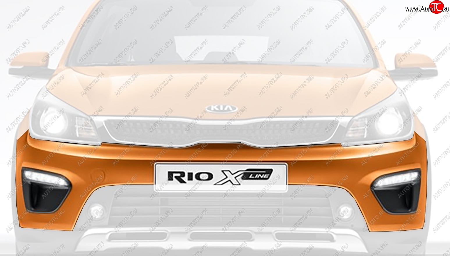 18 949 р. Бампер передний Оригинал (верхняя часть) KIA Rio X-line (2017-2021) (Неокрашенный)  с доставкой в г. Екатеринбург