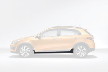 15 349 р. Пластиковый левый порог Оригинал  KIA Rio  X-line (2017-2021)  с доставкой в г. Екатеринбург. Увеличить фотографию 1