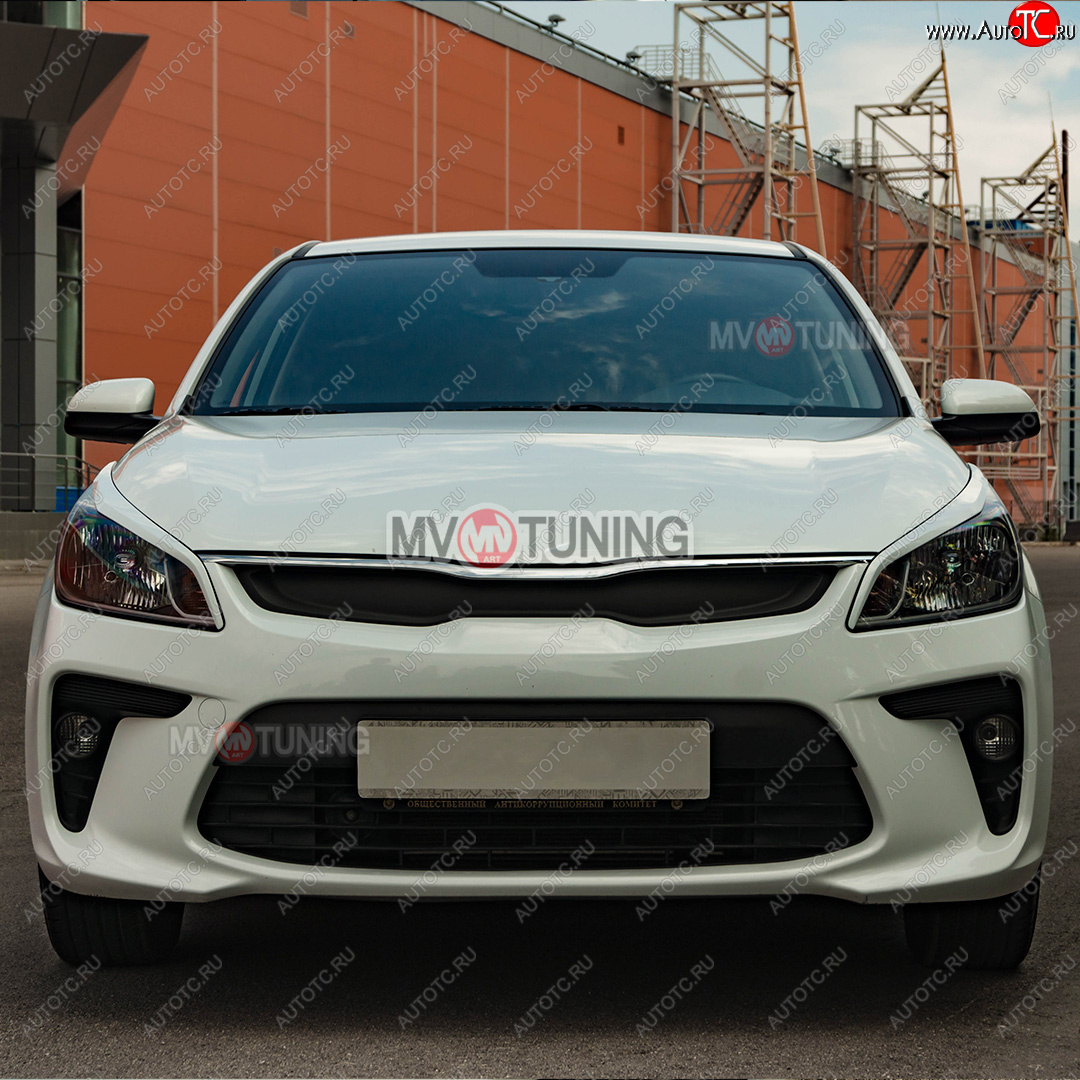 1 799 р. Реснички на фары MV-Tuning  KIA Rio ( 4 FB,  4 YB) (2016-2020) дорестайлинг седан, дорестайлинг, хэтчбэк (Неокрашенные)  с доставкой в г. Екатеринбург