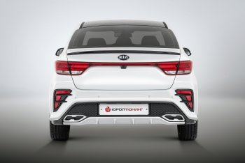 17 999 р. Задний бампер Kudos KIA Rio 4 FB дорестайлинг седан (2016-2020) (Без парктроника, Неокрашенный)  с доставкой в г. Екатеринбург. Увеличить фотографию 4