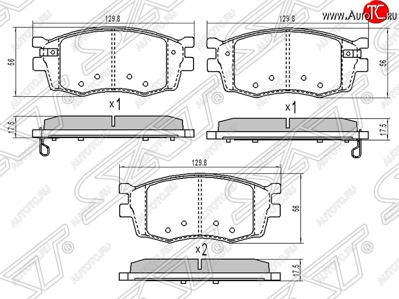 1 189 р. Колодки тормозные SAT (передние)  KIA Rio ( 2 JB,  4 FB) (2005-2024) дорестайлинг седан, дорестайлинг, хэтчбэк 5 дв., рестайлинг, хэтчбэк 5 дв., рестайлинг седан  с доставкой в г. Екатеринбург