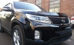 1 469 р. Нижняя сетка на бампер Russtal (черная) KIA Sorento XM рестайлинг (2012-2015)  с доставкой в г. Екатеринбург. Увеличить фотографию 2