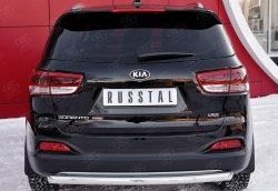 7 999 р. Защита заднего бампера (Ø75x42 мм, нержавейка) Russtal  KIA Sorento  UM/Prime (2014-2018) дорестайлинг  с доставкой в г. Екатеринбург. Увеличить фотографию 1