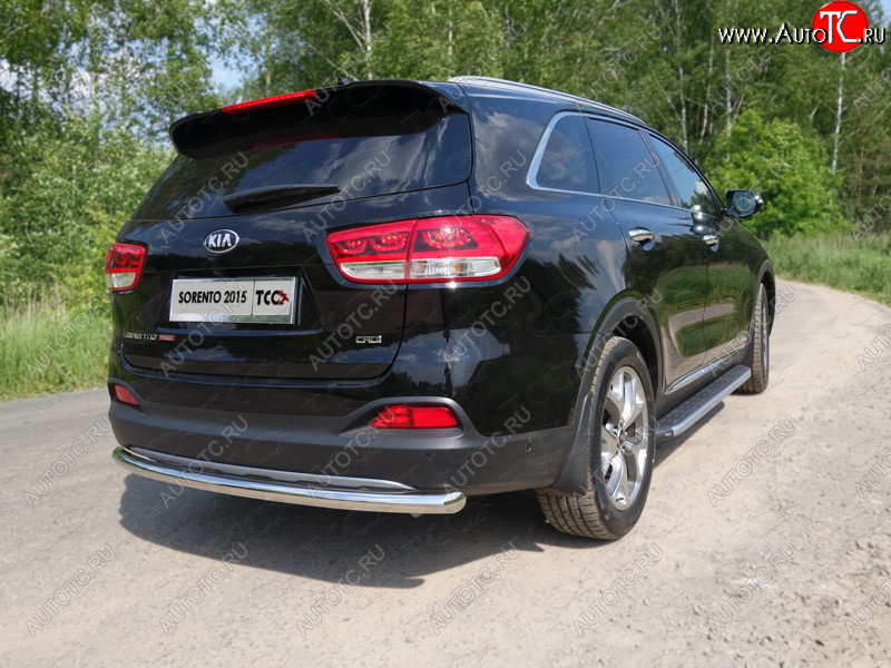 14 999 р. Защита заднего бампера ТСС (нержавейка d 60,3 мм)  KIA Sorento  UM/Prime (2014-2018) дорестайлинг  с доставкой в г. Екатеринбург