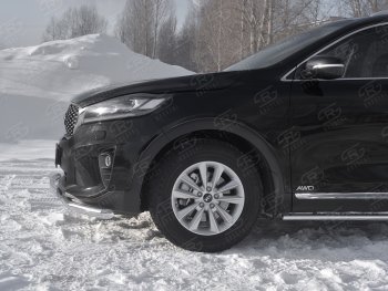 21 899 р. Защита переднего бампера (2 трубы Ø63 и 75х42 мм, нержавейка) Russtal KIA Sorento UM/Prime рестайлинг (2018-2020)  с доставкой в г. Екатеринбург. Увеличить фотографию 3