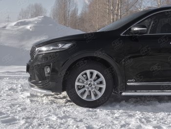 13 349 р. Защита переднего бампера (Ø63 мм, нержавейка) SLITKOFF KIA Sorento UM/Prime рестайлинг (2018-2020)  с доставкой в г. Екатеринбург. Увеличить фотографию 3