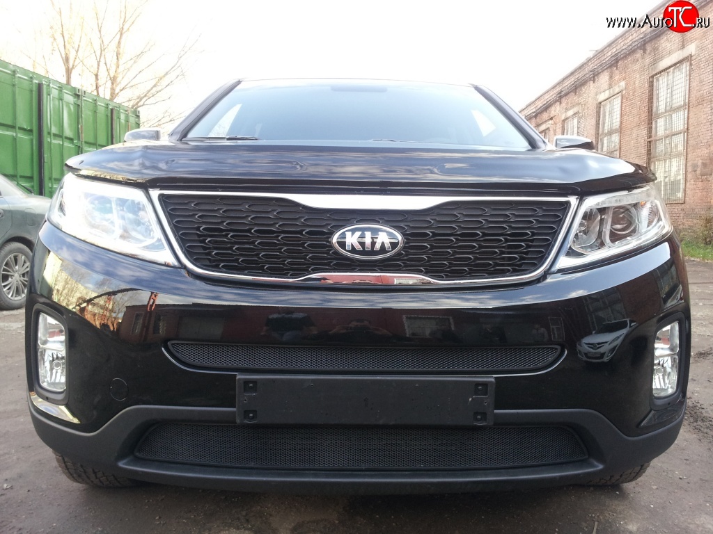 1 469 р. Сетка верхнего воздухозаборника переднего бампера Russtal KIA Sorento XM рестайлинг (2012-2015)  с доставкой в г. Екатеринбург