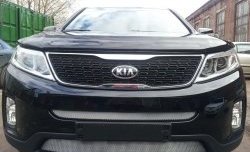 1 539 р. Нижняя сетка на бампер Russtal (хром)  KIA Sorento  XM (2012-2015) рестайлинг  с доставкой в г. Екатеринбург. Увеличить фотографию 1