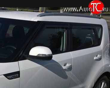 999 р. Комплект дефлекторов окон (ветровиков) 4 шт. Russtal KIA Soul PS дорестайлинг (2014-2016)  с доставкой в г. Екатеринбург