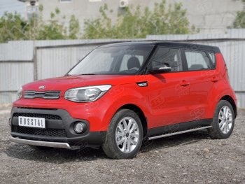 10 349 р. Защита переднего бампера (Ø75х42 мм, нержавейка) Russtal  KIA Soul  PS (2014-2016) дорестайлинг  с доставкой в г. Екатеринбург. Увеличить фотографию 3