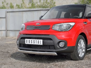 10 349 р. Защита переднего бампера (Ø75х42 мм, нержавейка) Russtal  KIA Soul  PS (2014-2016) дорестайлинг  с доставкой в г. Екатеринбург. Увеличить фотографию 4