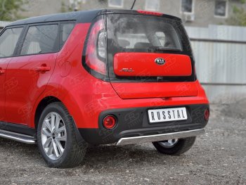 10 349 р. Защита заднего бампера (Ø75x42 мм, нержавейка) Russtal  KIA Soul  PS (2014-2016) дорестайлинг  с доставкой в г. Екатеринбург. Увеличить фотографию 2