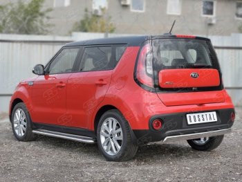 10 349 р. Защита заднего бампера (Ø75x42 мм, нержавейка) Russtal  KIA Soul  PS (2014-2016) дорестайлинг  с доставкой в г. Екатеринбург. Увеличить фотографию 3