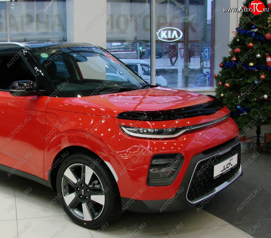 2 879 р. Дефлектор капота SIM KIA Soul SK3 (2018-2022)  с доставкой в г. Екатеринбург