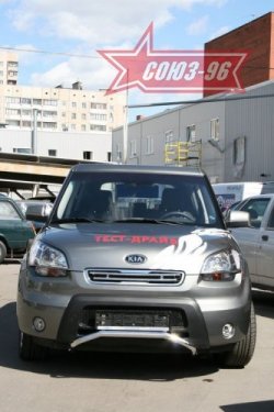 10 574 р. Защита переднего бампера Souz-96 (d42) KIA Soul AM дорестайлинг (2008-2011)  с доставкой в г. Екатеринбург. Увеличить фотографию 2