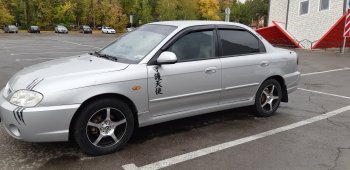 4 099 р. Пластиковые накладки на пороги SVS KIA Spectra (2000-2009) (Неокрашенные)  с доставкой в г. Екатеринбург. Увеличить фотографию 2