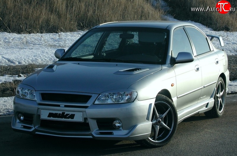 4 599 р. Пороги накладки Nika Klassik KIA Spectra (2000-2009) (Неокрашенные)  с доставкой в г. Екатеринбург