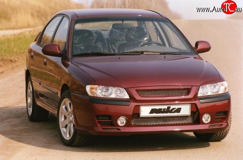 449 р. Реснички на фары Nika-Спорт KIA Spectra (2000-2009) (Неокрашенные)  с доставкой в г. Екатеринбург