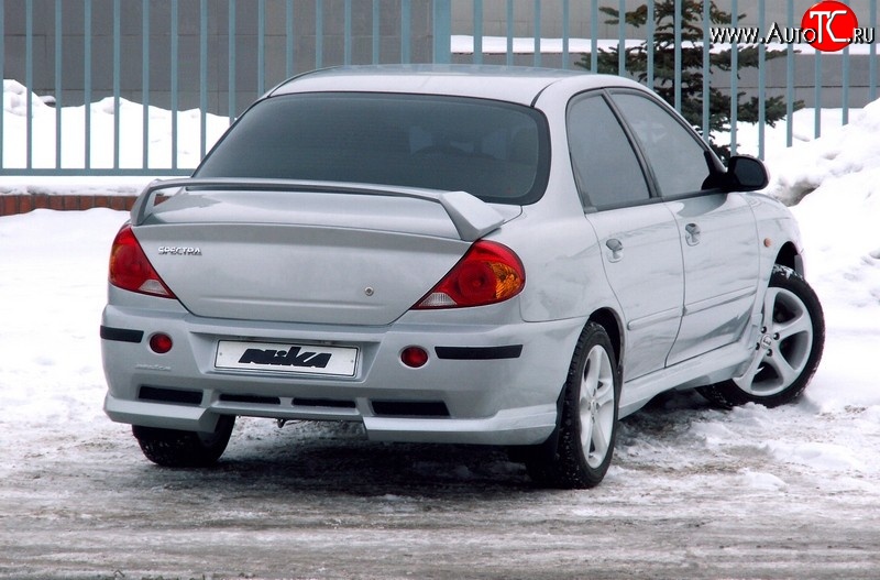 7 399 р. Задний бампер Nika Sport KIA Spectra (2000-2009) (Неокрашенный)  с доставкой в г. Екатеринбург