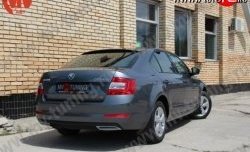 1 799 р. Имитация насадок глушителя на задний бампер Sport Skoda Octavia A7 дорестайлинг универсал (2012-2017) (Неокрашенная)  с доставкой в г. Екатеринбург. Увеличить фотографию 2