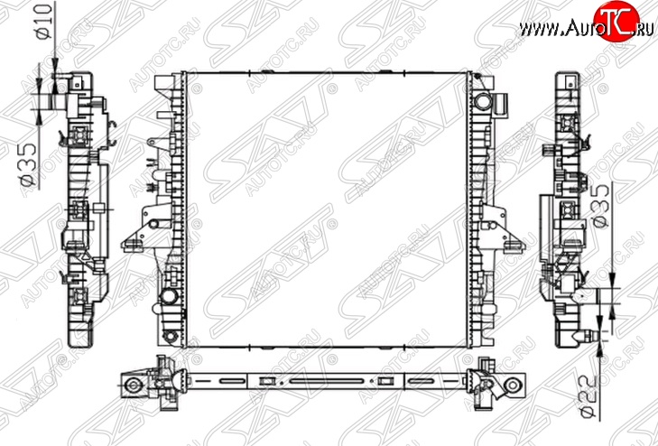 10 699 р. Радиатор двигателя (пластинчатый, 3.0/5.0, МКПП/АКПП) SAT  Land Rover Discovery ( 3 L319,  4 L319) - Range Rover Sport  1 L320  с доставкой в г. Екатеринбург