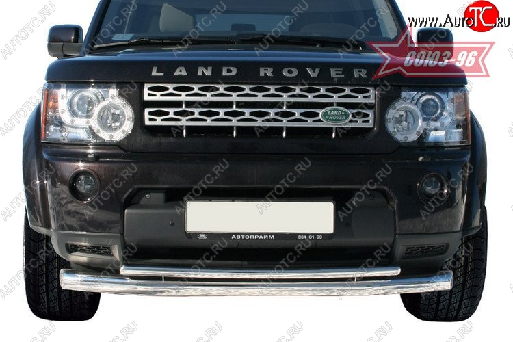 25 469 р. Защита переднего бампера двойная Souz-96 (d76/42) Land Rover Discovery 4 L319 (2009-2016)  с доставкой в г. Екатеринбург