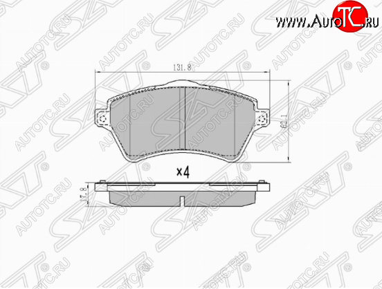 1 399 р. Комплект передних тормозных колодок SAT  Land Rover Freelander  1 (1997-2006)  с доставкой в г. Екатеринбург