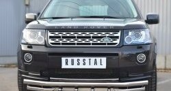 32 999 р. Защита переднего бампера (Ø63 мм с зубами, нержавейка) Russtal Land Rover Freelander L359 1-ый рестайлинг (2010-2012)  с доставкой в г. Екатеринбург. Увеличить фотографию 4