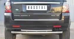 Защита заднего бампера (Ø63 и 42 мм, нержавейка) Russtal Land Rover Freelander L359 дорестайлинг (2006-2010)