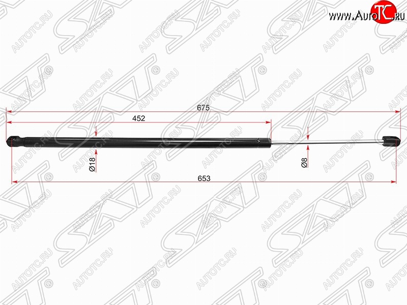 669 р. Правый упор крышки багажника SAT (газовый)  Land Rover Range Rover Sport  1 L320 (2005-2013) дорестайлинг, рестайлинг  с доставкой в г. Екатеринбург