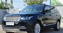 27 649 р. Защита переднего бампера (2 трубыØ75х42 мм, нержавейка) Russtal Land Rover Range Rover 4 L405 дорестайлинг (2012-2017)  с доставкой в г. Екатеринбург. Увеличить фотографию 4